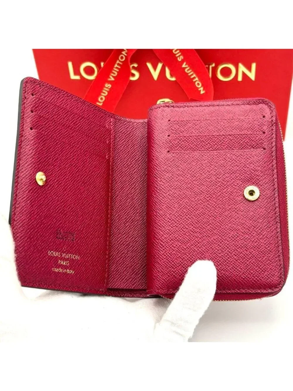 Louis Vuitton Portefeuille Lou Fuchsia Monogram Brown Red Wallet